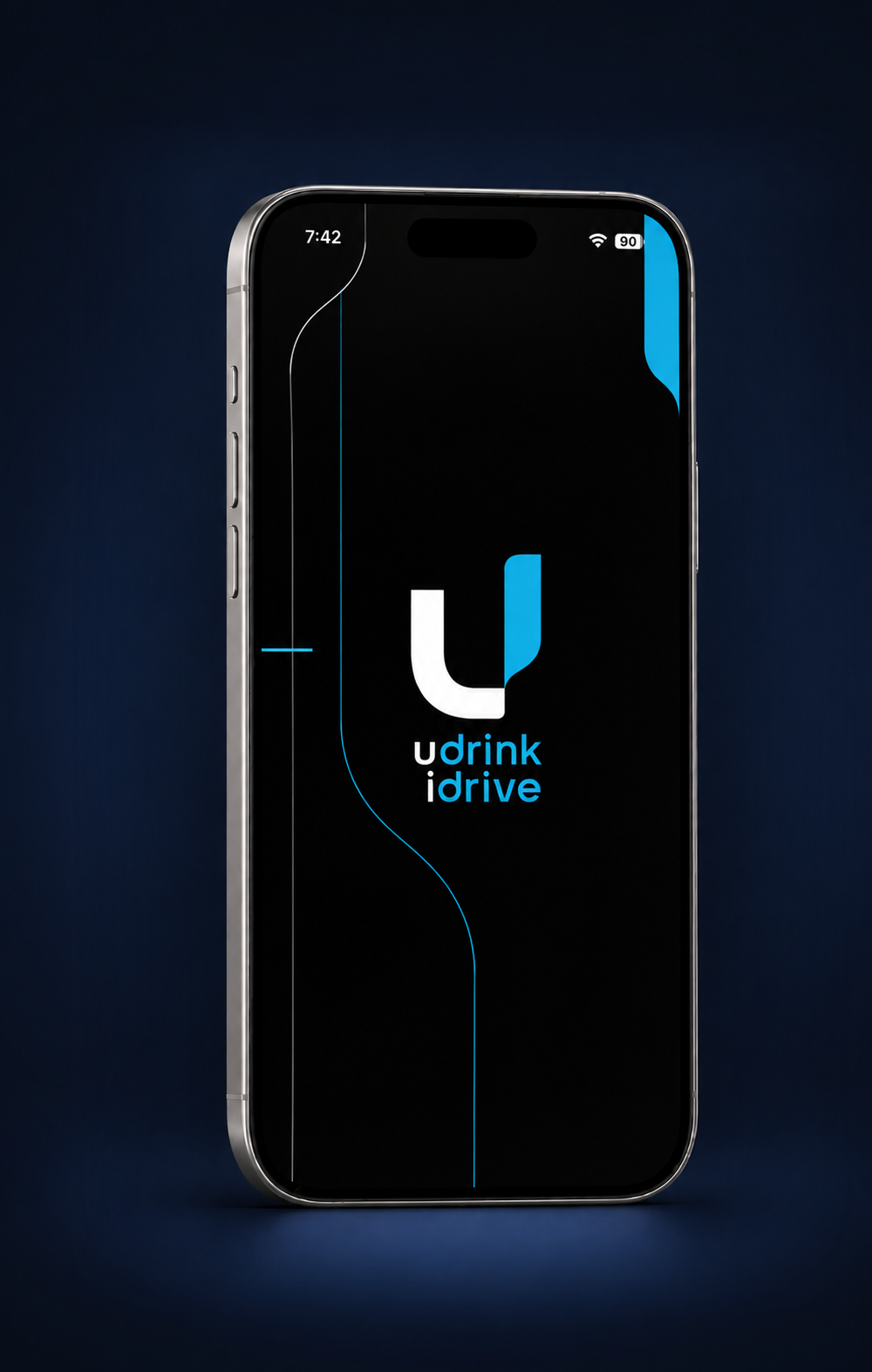 แอป U Drink I Drive บน iPhone พร้อมแสงสีน้ำเงิน